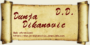 Dunja Dikanović vizit kartica